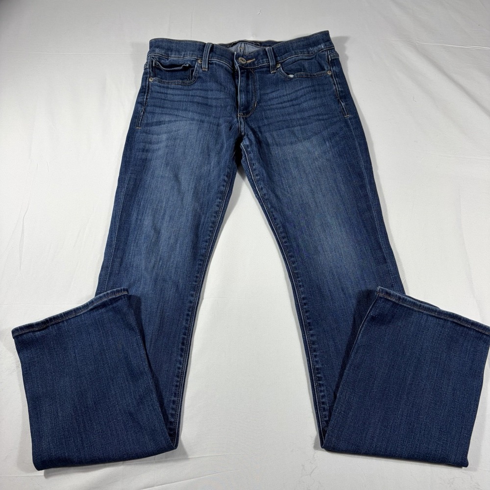 Express Barely Boot Jeans Womens 8 Long Mid Rise Stretch Medium Wash Denim